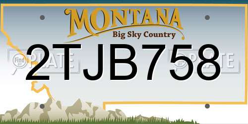 2TJB758 Montana License Plate