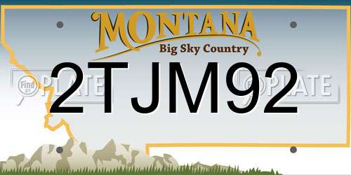 2TJM92 Montana License Plate