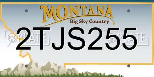 2TJS255 Montana License Plate