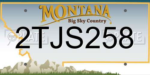 2TJS258 Montana License Plate
