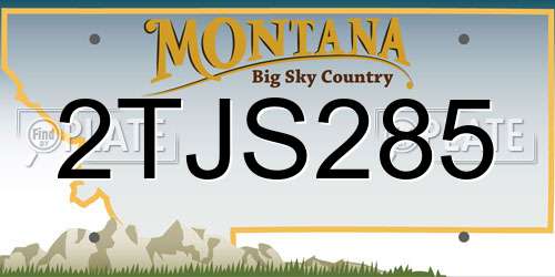 2TJS285 Montana License Plate