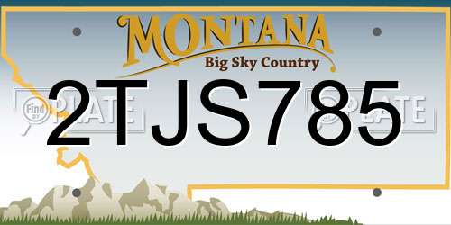 2TJS785 Montana License Plate