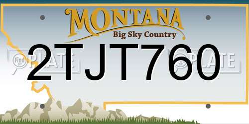 2TJT760 Montana License Plate