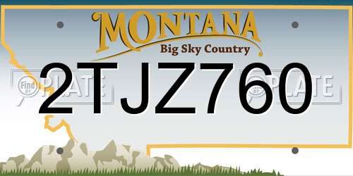 2TJZ760 Montana License Plate