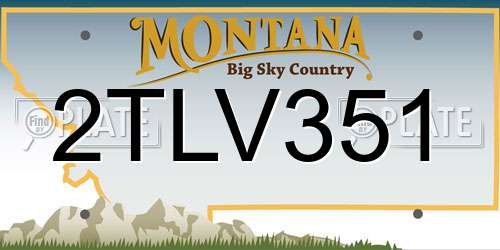 2TLV351 Montana License Plate