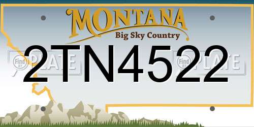 2TN4522 Montana License Plate