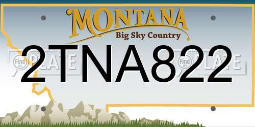 2TNA822 Montana License Plate