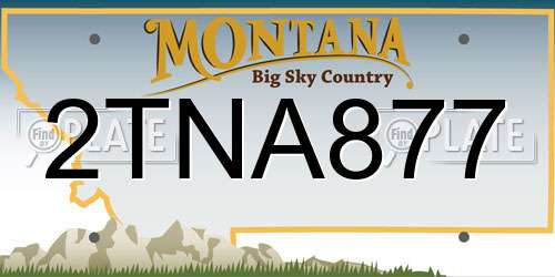 2TNA877 Montana License Plate
