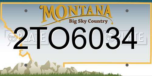 2TO6034 Montana License Plate