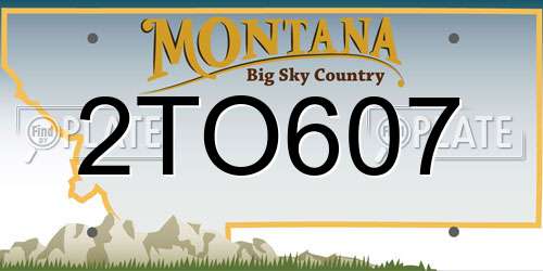 2TO607 Montana License Plate