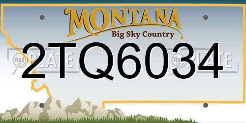 2TQ6034 Montana License Plate