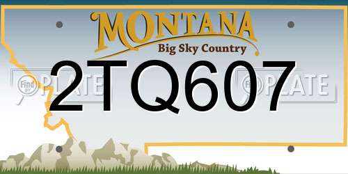 2TQ607 Montana License Plate