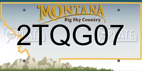 2TQG07 Montana License Plate