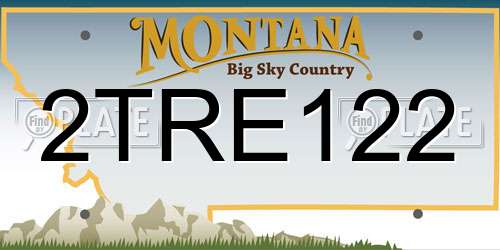 2TRE122 Montana License Plate