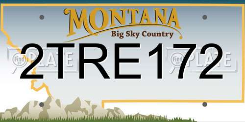 2TRE172 Montana License Plate