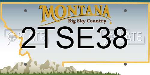 2TSE38 Montana License Plate