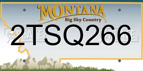 2TSQ266 Montana License Plate