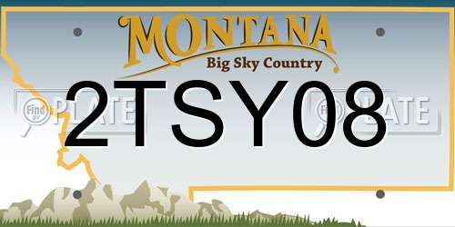 2TSY08 Montana License Plate