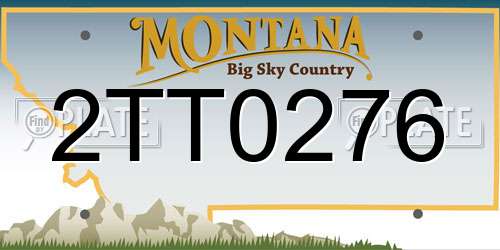 2TT0276 Montana License Plate