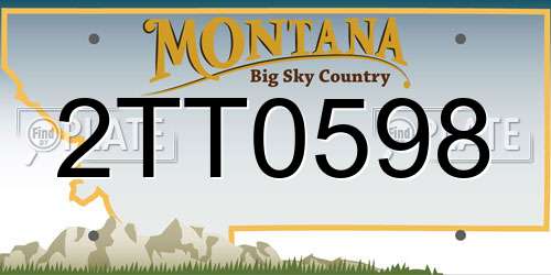2TT0598 Montana License Plate