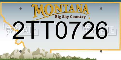 2TT0726 Montana License Plate