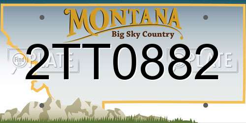 2TT0882 Montana License Plate