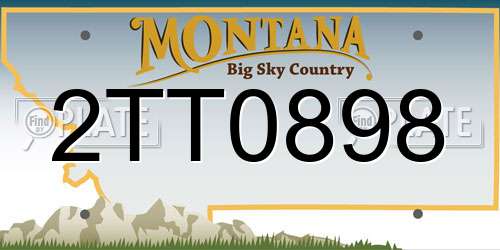 2TT0898 Montana License Plate
