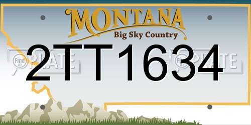 2TT1634 Montana License Plate