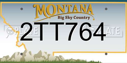 2TT764 Montana License Plate