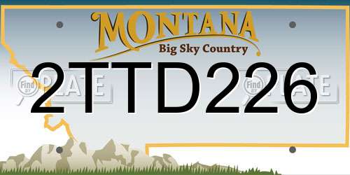 2TTD226 Montana License Plate
