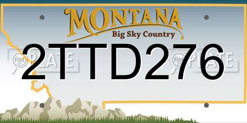 2TTD276 Montana License Plate