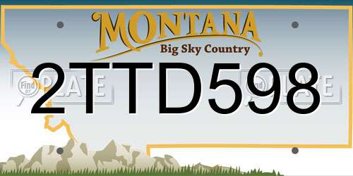 2TTD598 Montana License Plate