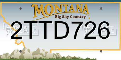 2TTD726 Montana License Plate