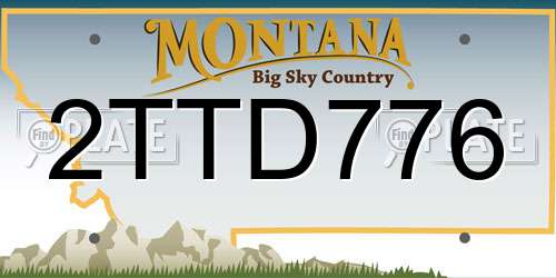 2TTD776 Montana License Plate