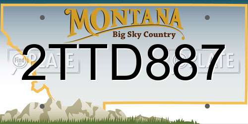 2TTD887 Montana License Plate