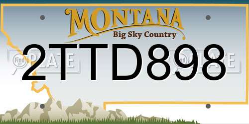 2TTD898 Montana License Plate