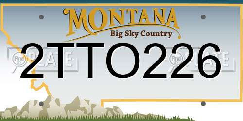 2TTO226 Montana License Plate