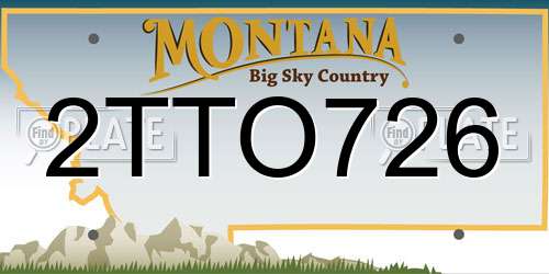 2TTO726 Montana License Plate