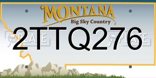 2TTQ276 Montana License Plate