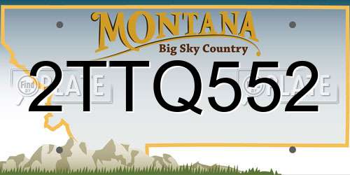 2TTQ552 Montana License Plate