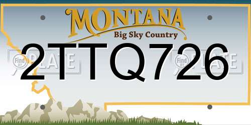 2TTQ726 Montana License Plate