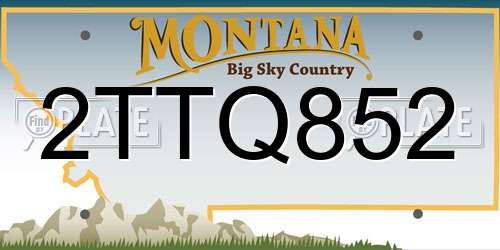 2TTQ852 Montana License Plate
