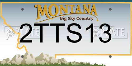 2TTS13 Montana License Plate