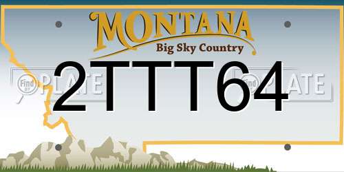 2TTT64 Montana License Plate