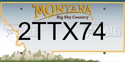 2TTX74 Montana License Plate