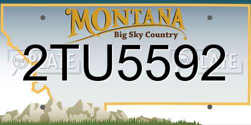2TU5592 Montana License Plate