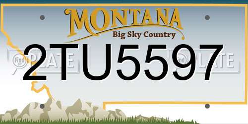 2TU5597 Montana License Plate