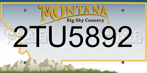 2TU5892 Montana License Plate