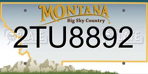 2TU8892 Montana License Plate