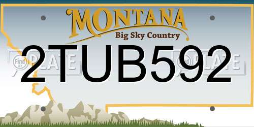 2TUB592 Montana License Plate